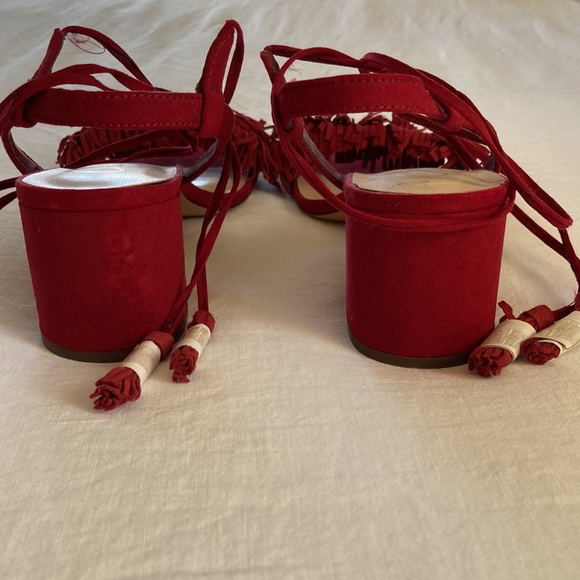 Callisto of California red size 7 suede sandals - Picture 3 of 7